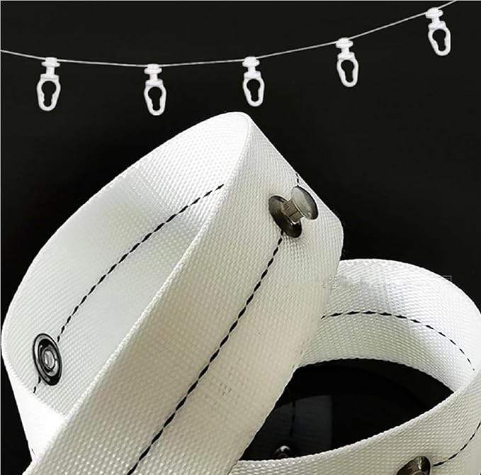 5 Meter S-Wave Smart Curtain Tape with Cord 40 Nost Track Kit Tape Ripple-fold Snap Tape White, Drapery Curtain Tape Curtain Kit 1.25 Wide