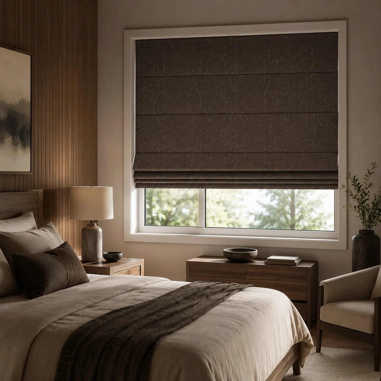 Dark Taupe Premium Roman Blind/V144-MS-208