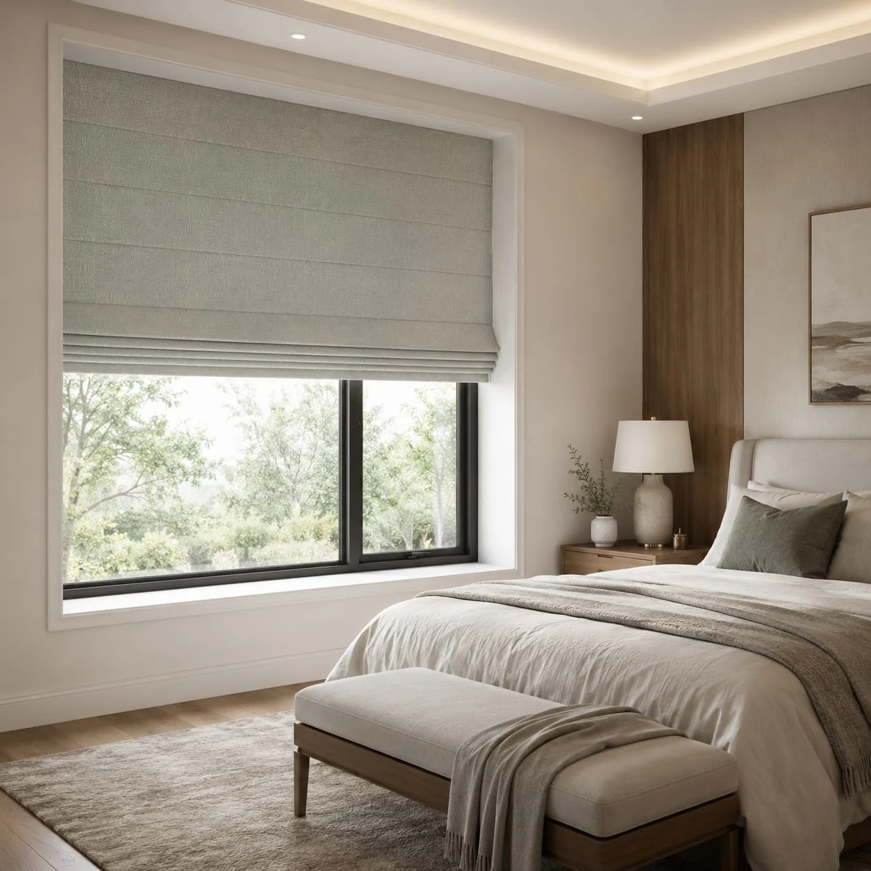 Elegant Textured Linen Roman Blind/V113-MS-202