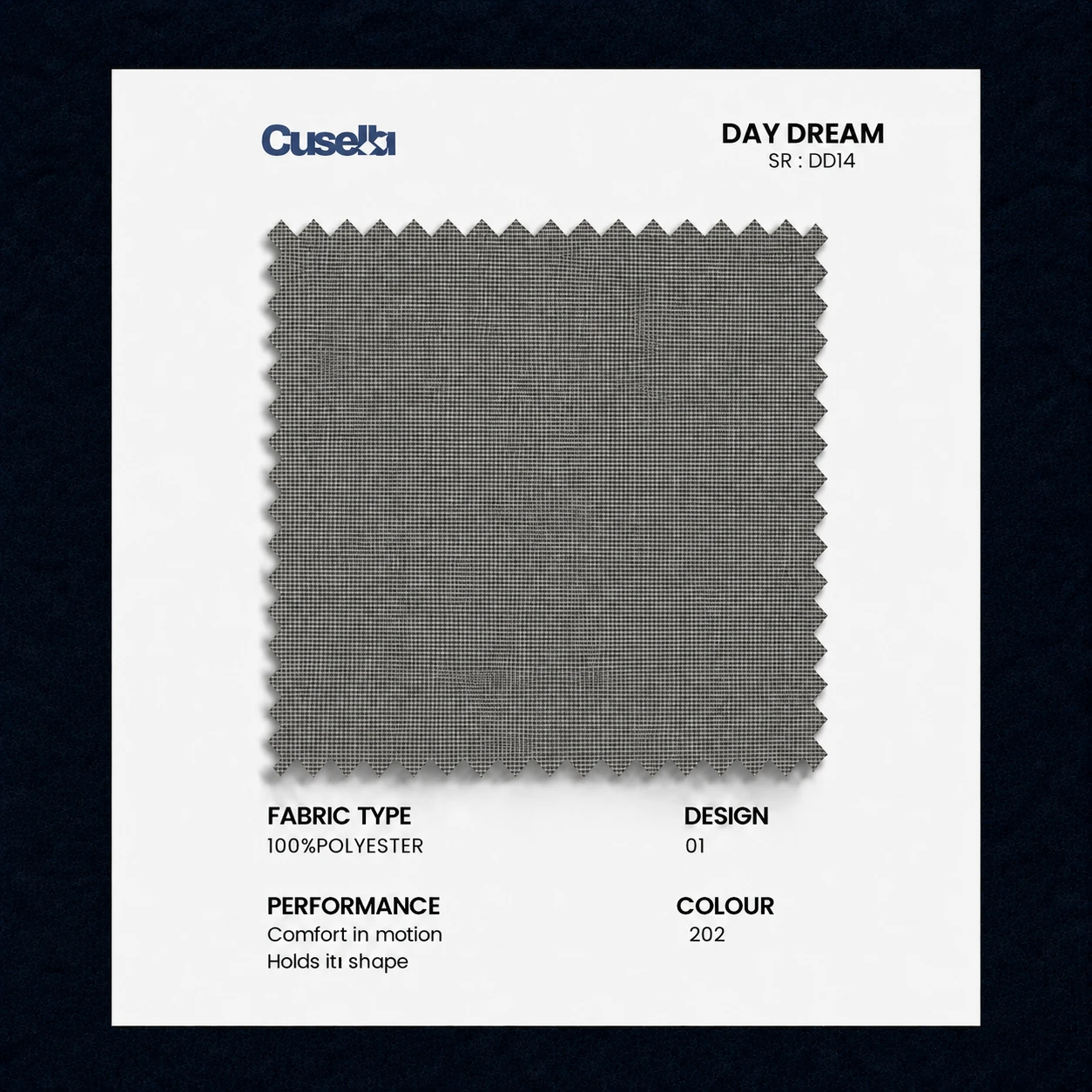 Graphite Charcoal Textured Weave Fabric/D14