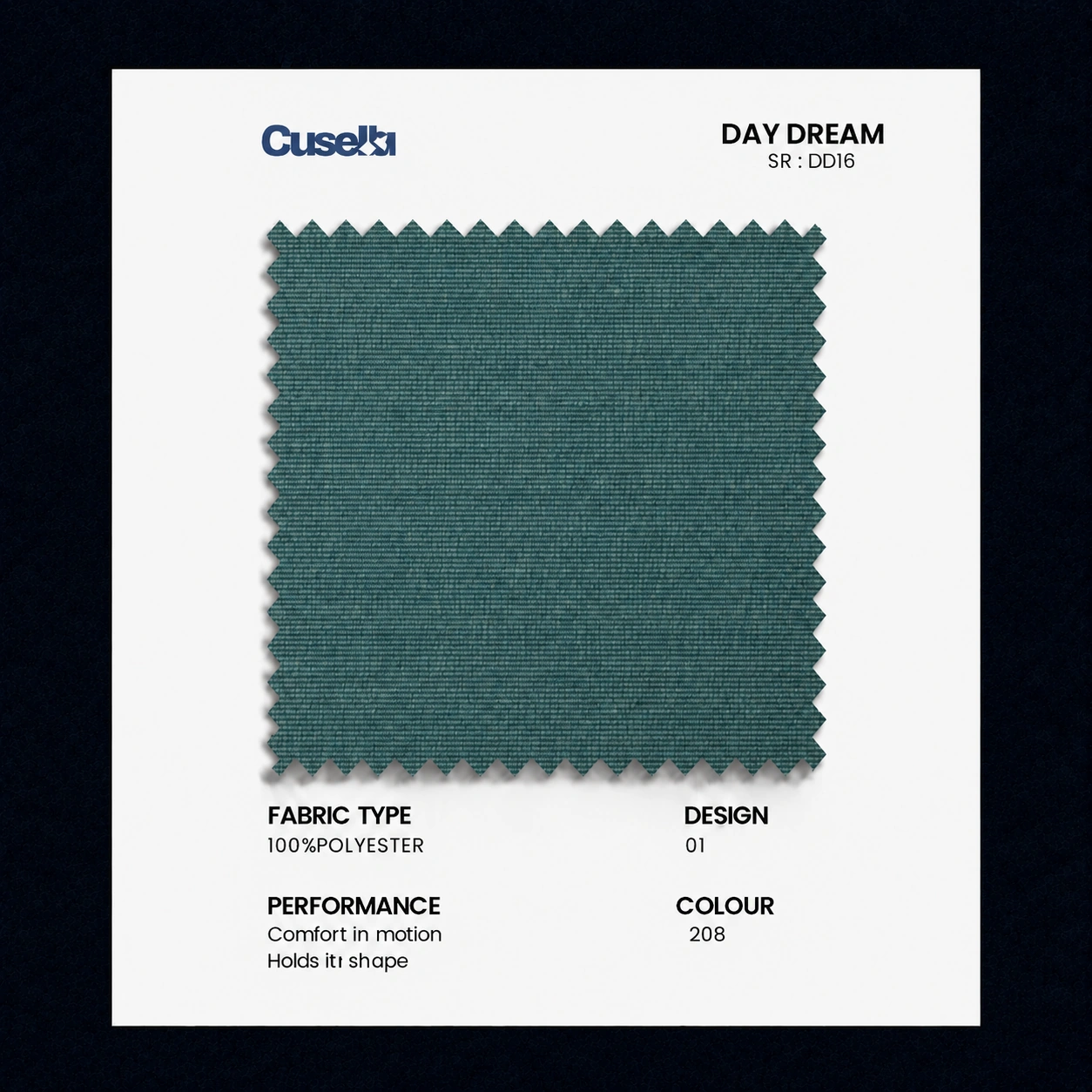 Deep Teal Textured Weave Fabric/D16