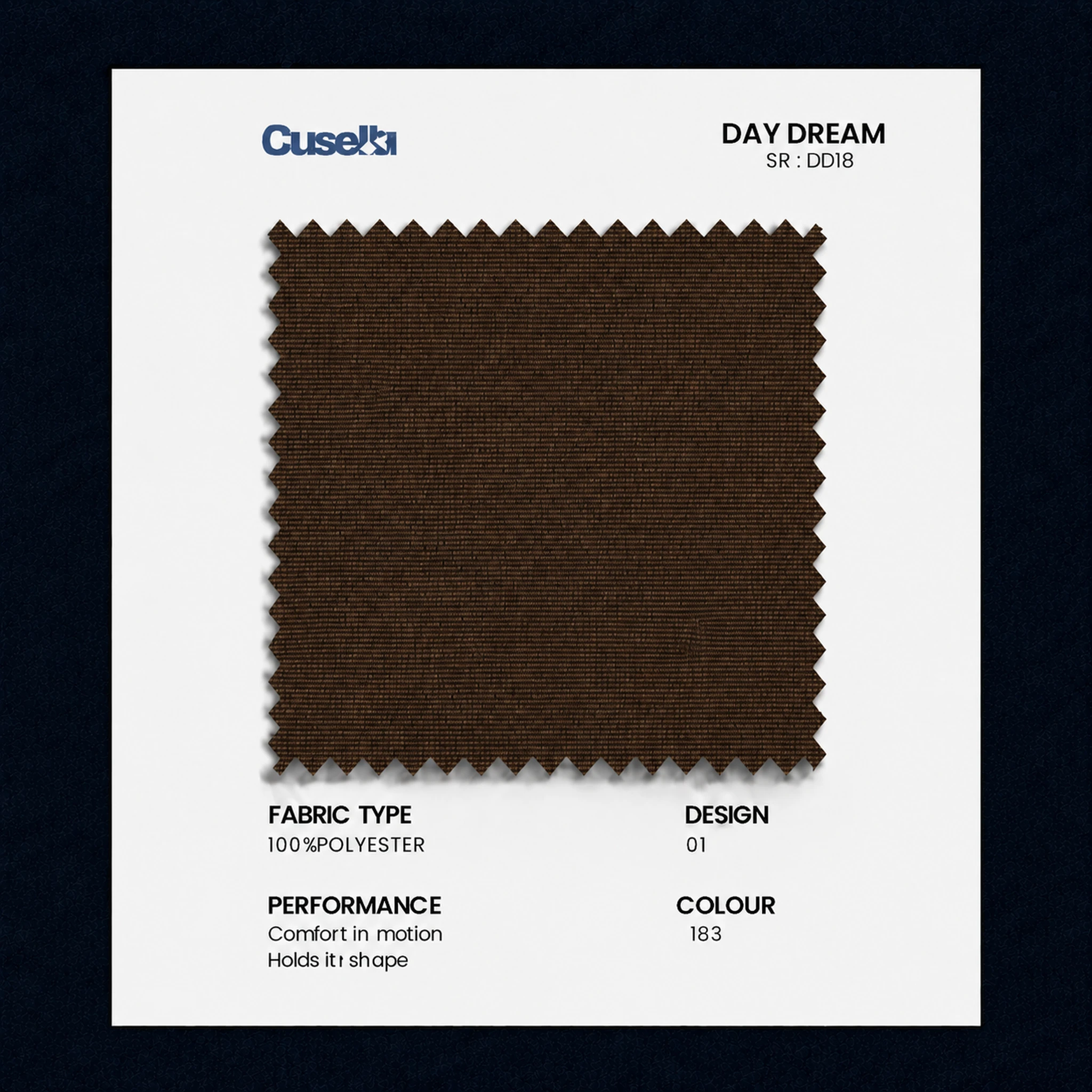 Dark Walnut Brown Textured Weave Fabric/D18