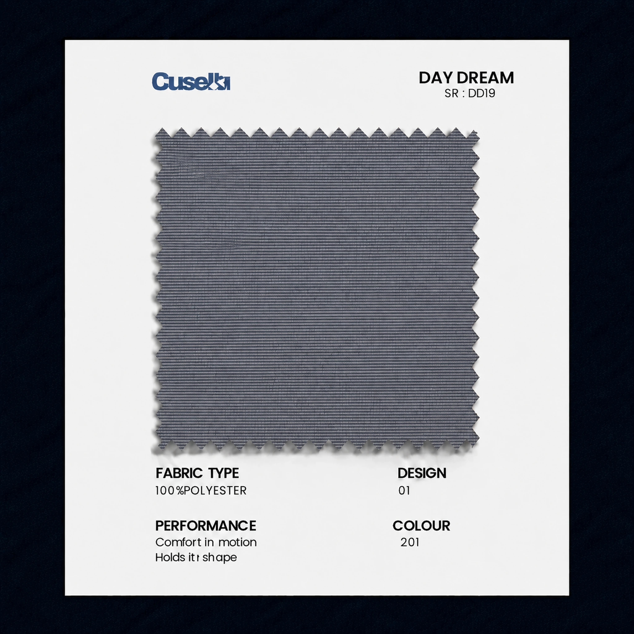 Slate Grey Textured Weave Fabric/D19