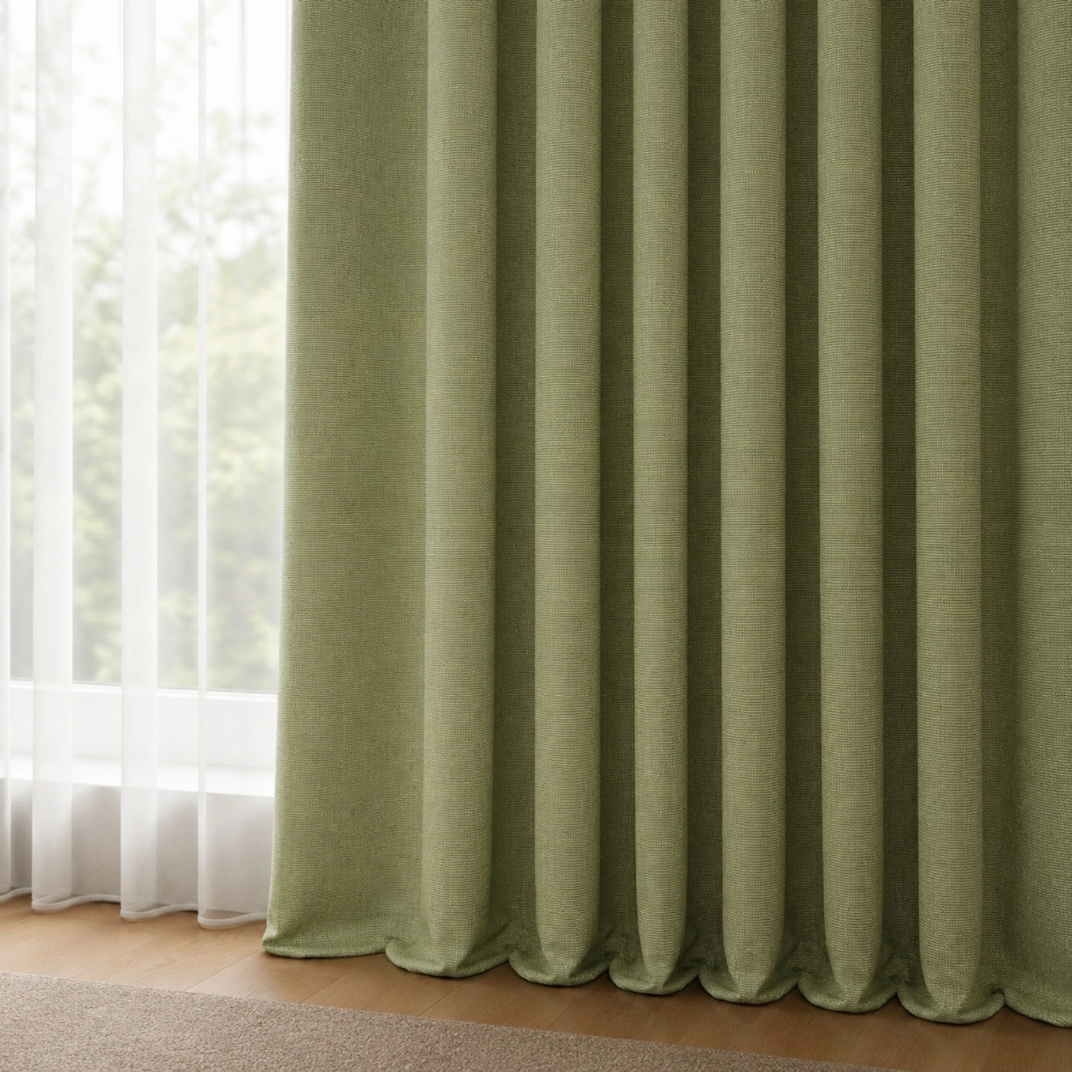 Olive Mist Dimout Curtain/D17