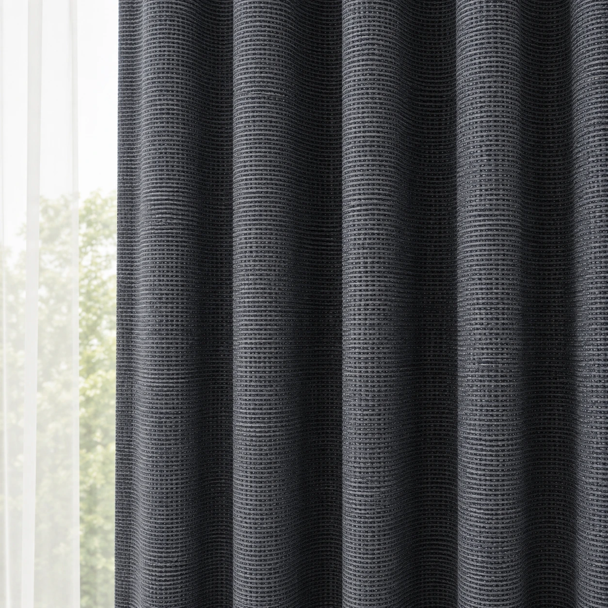 Charcoal Grey Dimout Curtain/D19