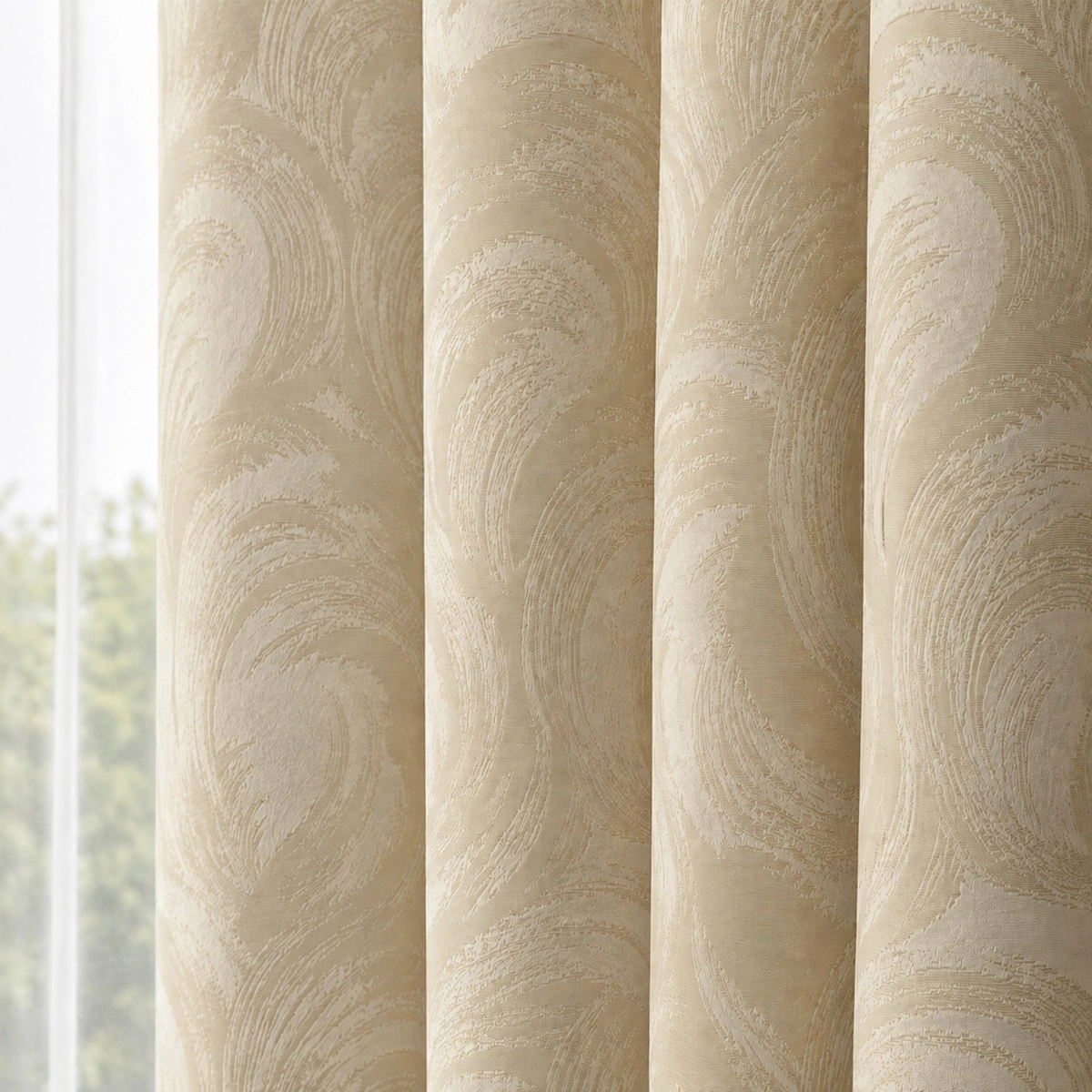 Bedroom & Living Room Luxe Wave Textured Dimout Curtain/RC16