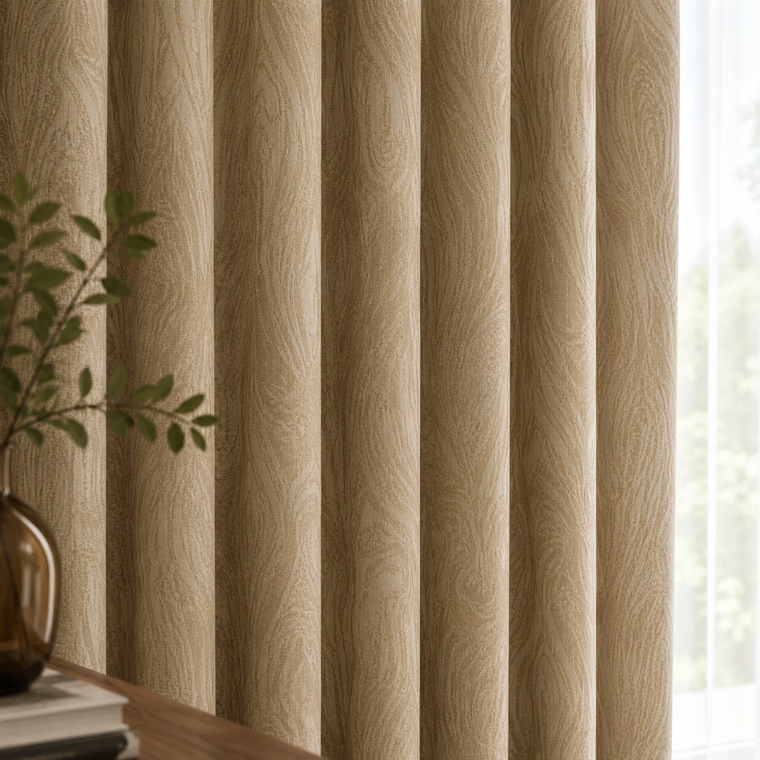 Bedroom Woodgrain Curtain/RC19