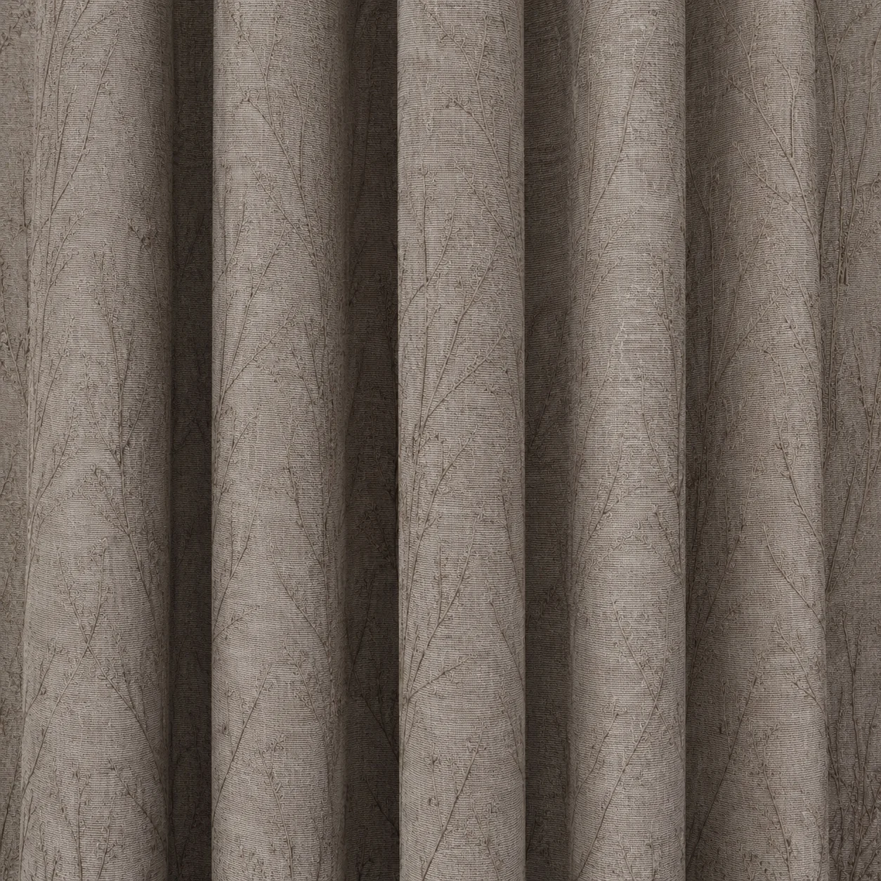 Lunara Taupe Branch Texture Curtain/CJ25